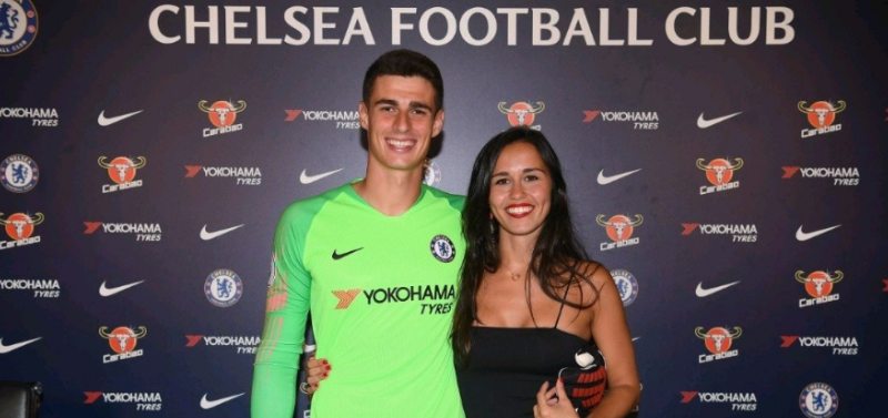 Kepa Arrizabalga (Chelsea FC goalkeeper) with his girlfriend Andrea Perez
