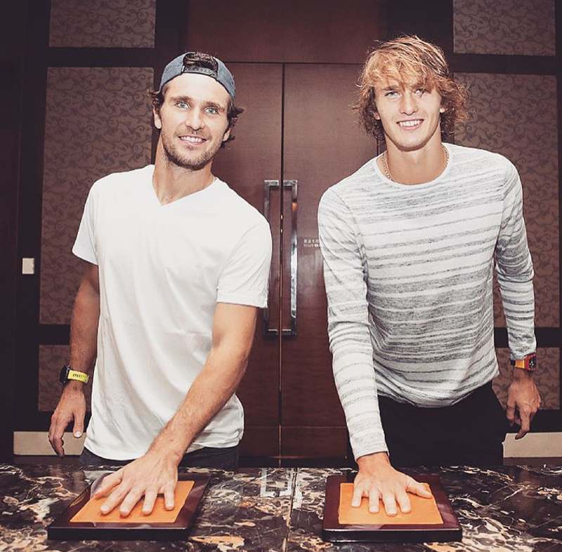 Alexander Zverev with his brother Mischa Zverev