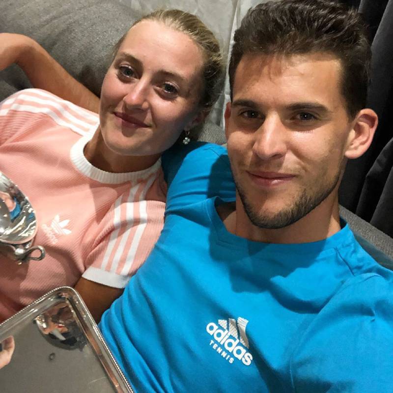 Dominic Thiem with his girlfriend Kristina Mladenovic