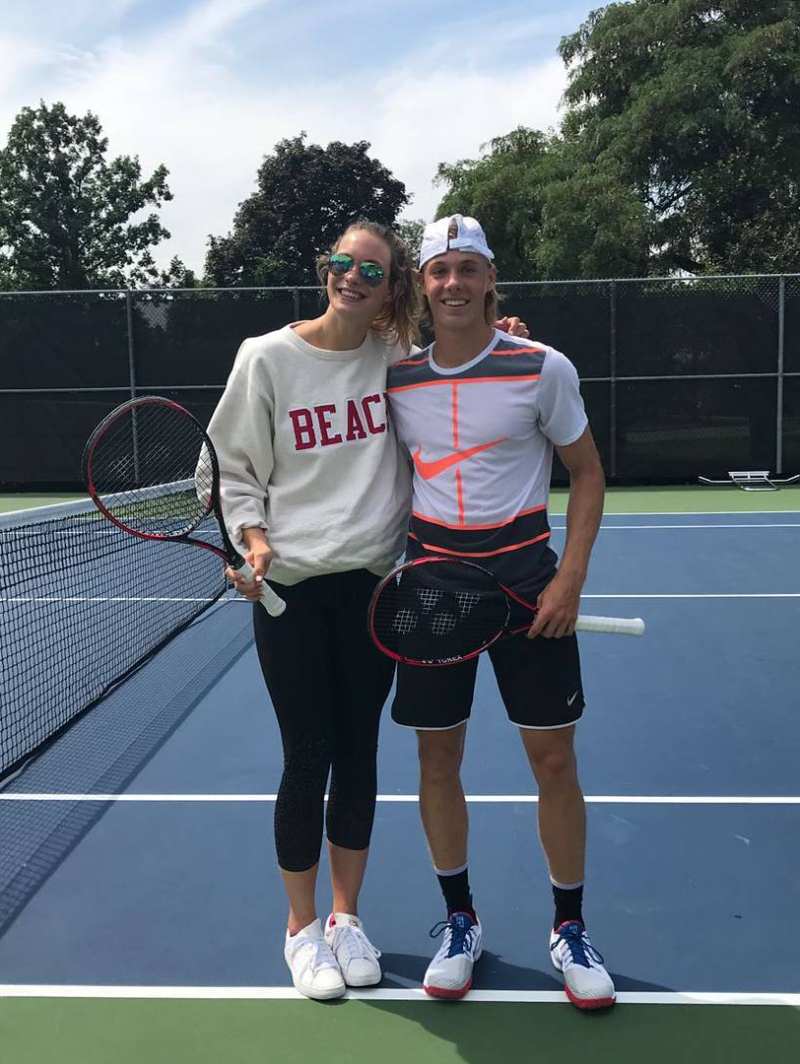 Denis Shapovalov with his girlfriend Penny Oleksiak