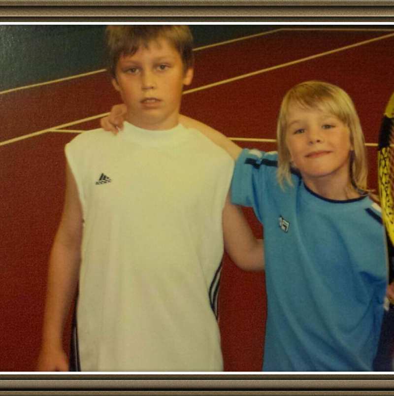 Denis Shapovalov with his brother Evgeniy, when they were kids
