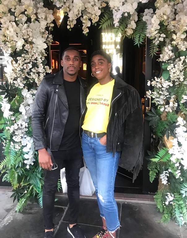 Lashana Lynch with her brother, Anwar Lynch