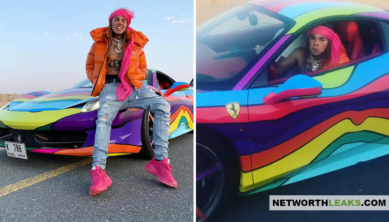 Tekashi 6ix9ine cars collection: Rainbow Car Ferrari