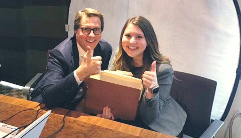 W. Mark Lanier with his daughter Rachel in the office