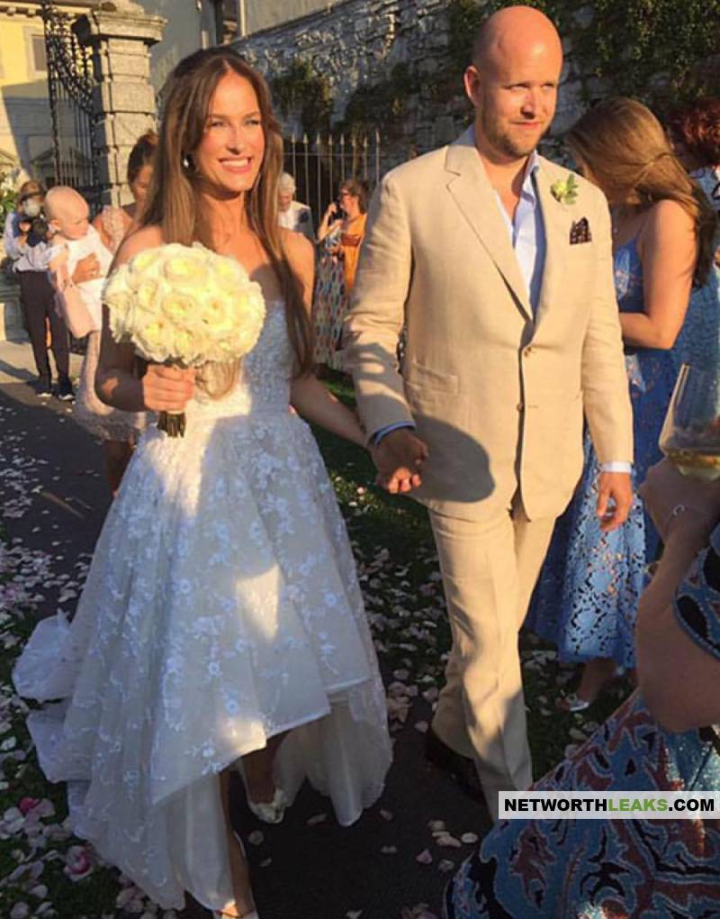 Daniel Ek with his wife Sofia Levander on their wedding