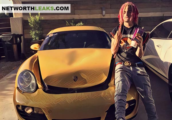 Lil Pump's crashed yellow Porsche