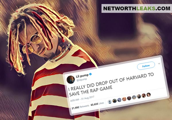 Lil Pump's Tweet on dropping out from Harvard University