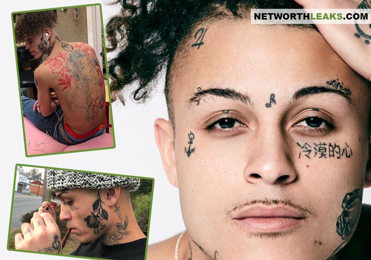 Lil Skies face and back tattoos